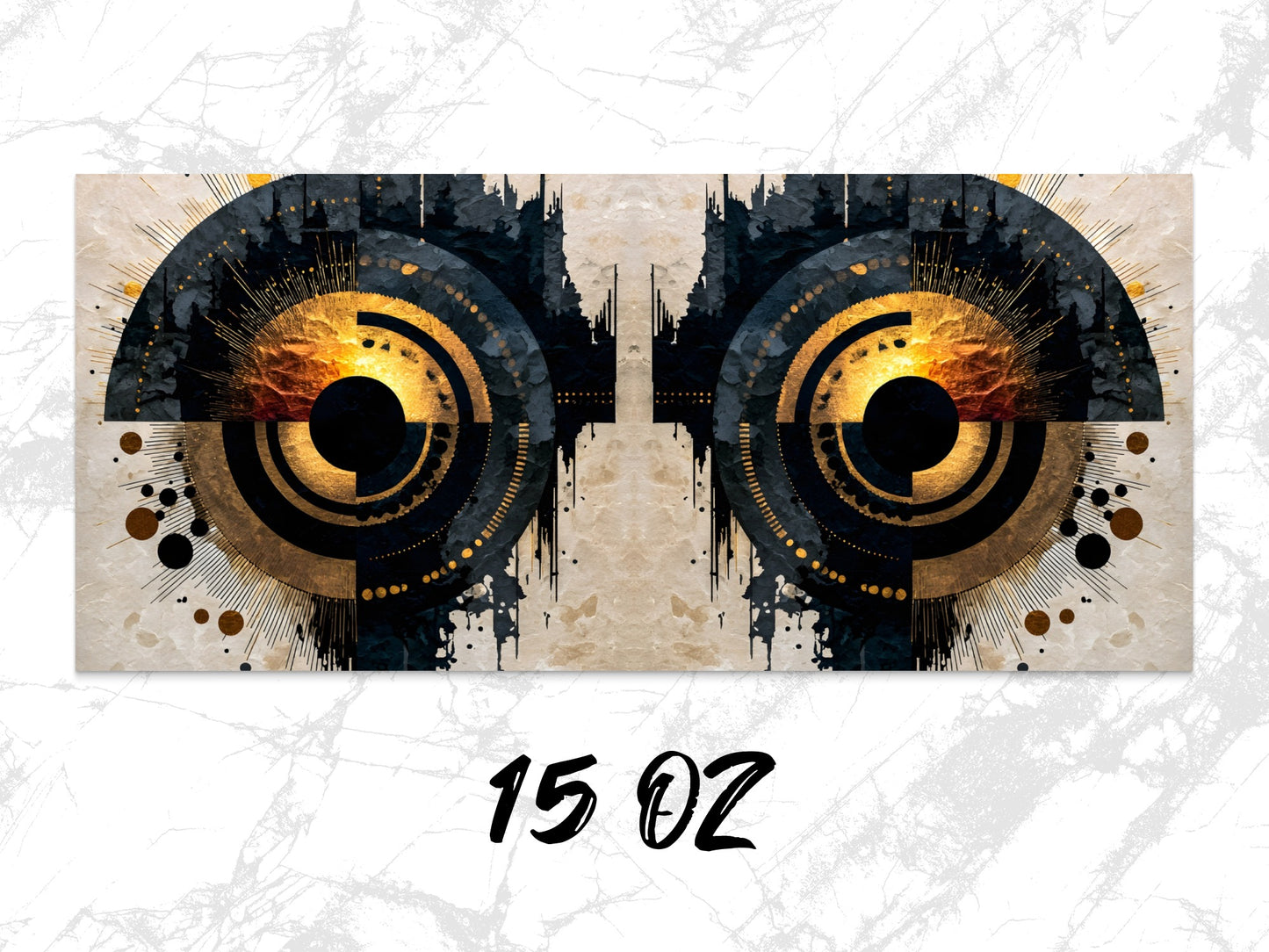 Abstract Owl Eyes Art Print, Modern Wildlife Wall Decor, Unique Digital Painting, Home Office Decoration, 15 OZ.