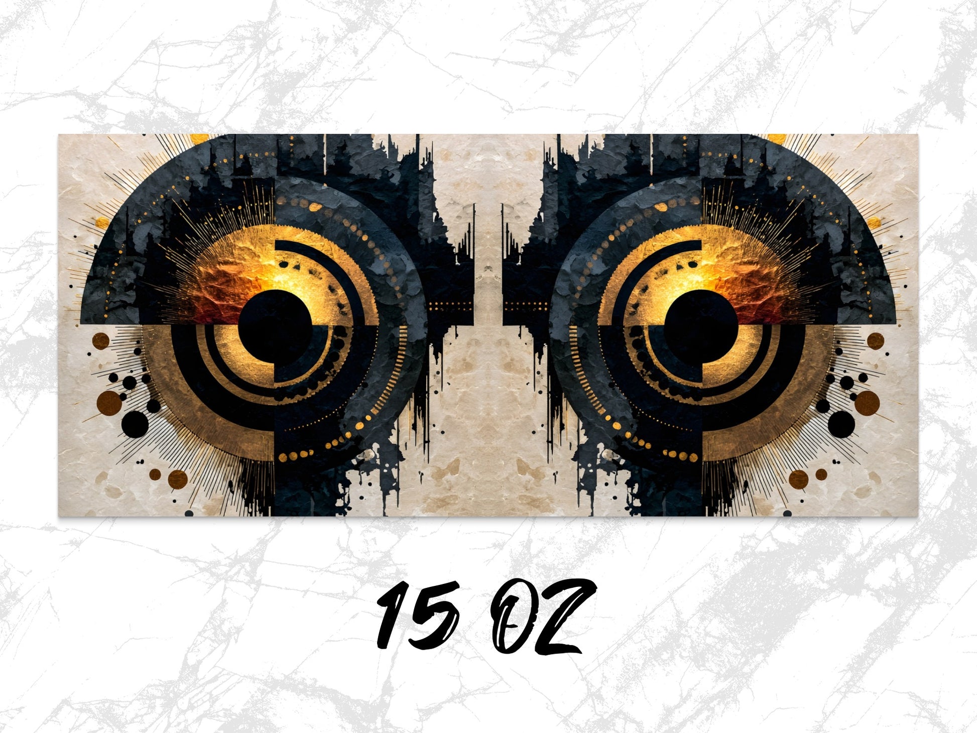 Abstract Owl Eyes Art Print, Modern Wildlife Wall Decor, Unique Digital Painting, Home Office Decoration, 15 OZ.
