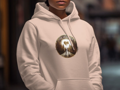 Love Grows Here Heart Hoodie product type