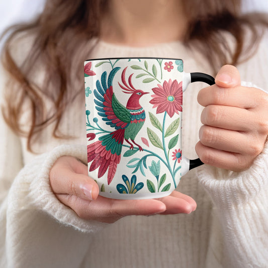 Colorful Floral Bird Design Coffee Mug product type