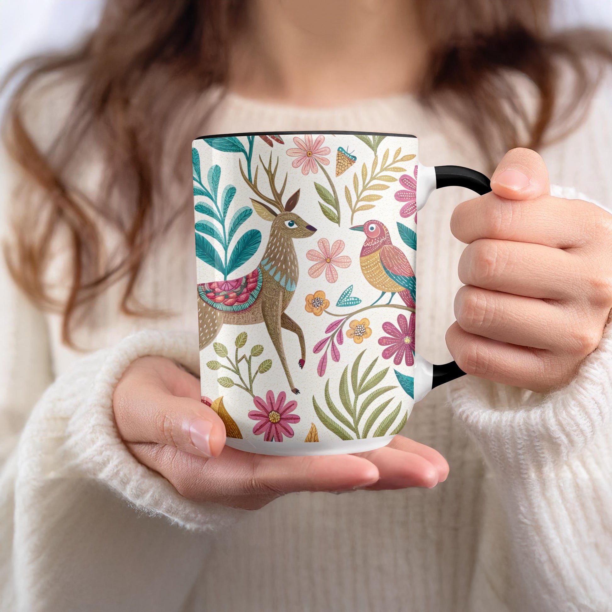 Colorful Nature Inspired Animal and Floral Mug product