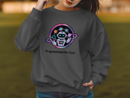 Programmed For Fun Robot Graphic Sweatshirt product