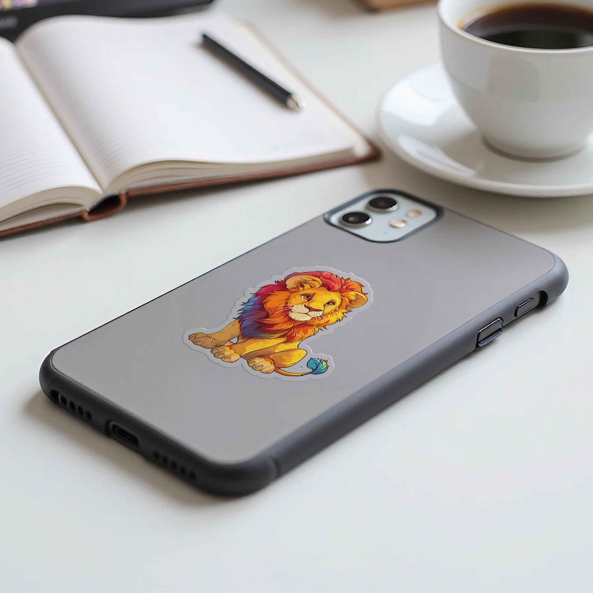 Colorful Lion Illustration iPhone Case product type
