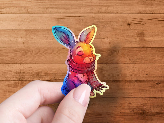 Adorable Rabbit with Scarf Sticker product type