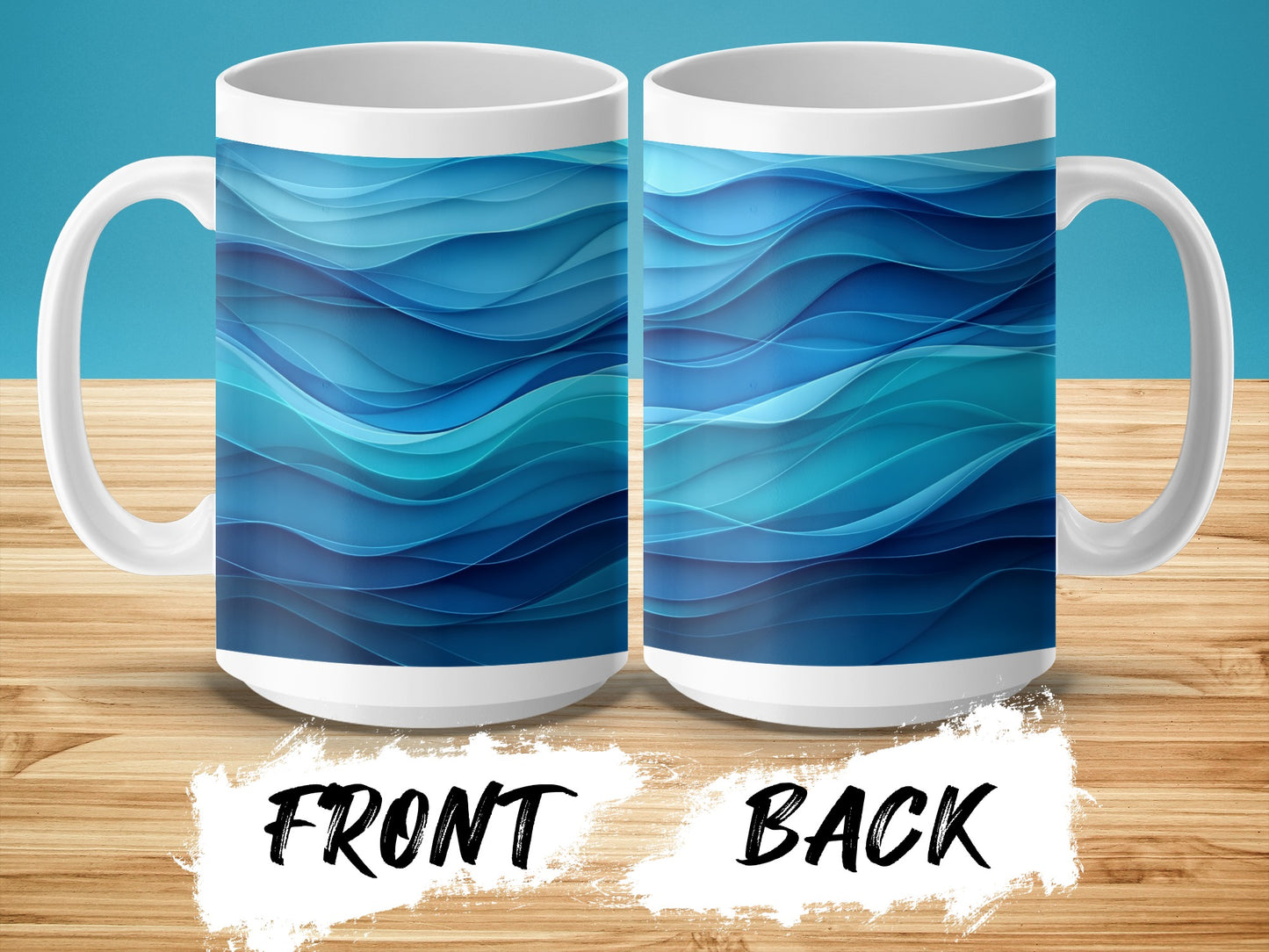 Blue Wave Patterned Design Coffee Mug product