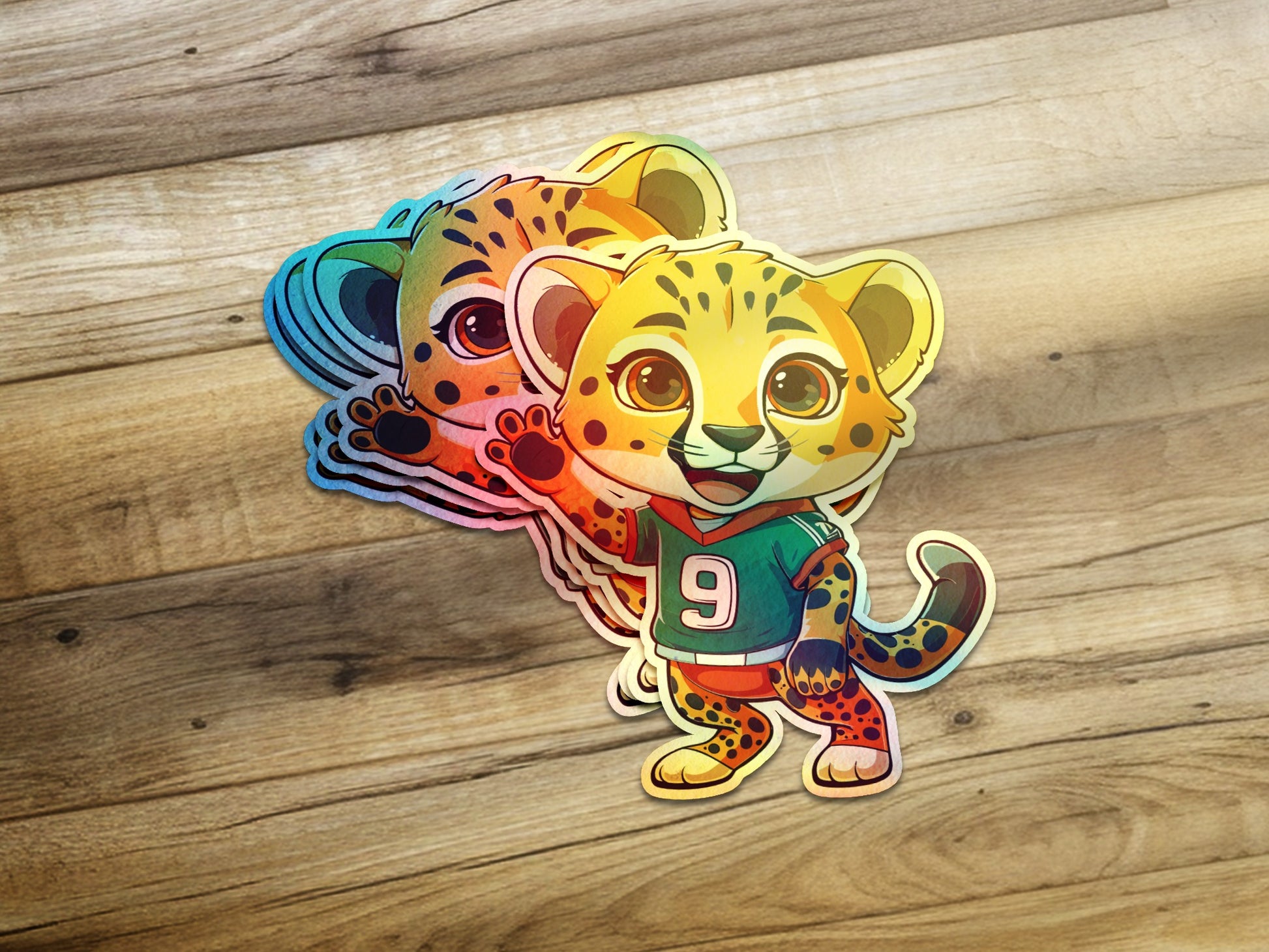 Cute Character with Jersey Number 9 Sticker product