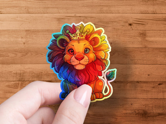 Colorful Lion King Sticker Perfect for Your Products