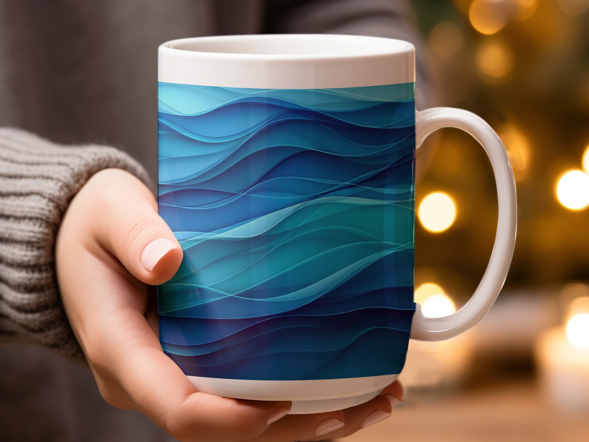 Oceanic Waves Abstract Design Mug product