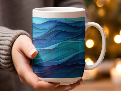 Oceanic Waves Abstract Design Mug product