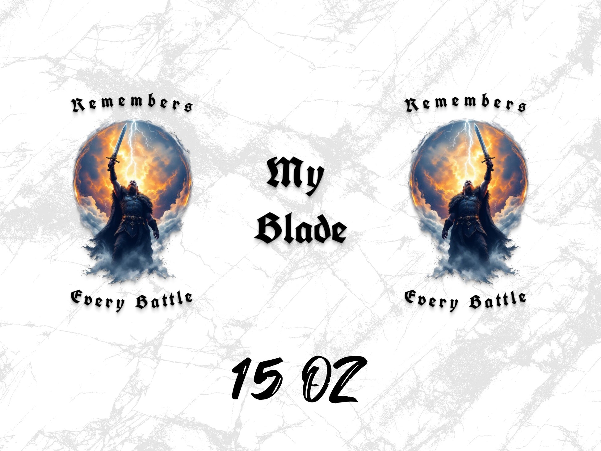 Fantasy Warrior Poster, Flame Sword Art, Medieval Knight Print, Battle Themed Wall Decor, 15 Oz Remember My Blade