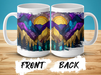 Colorful Abstract Mountain Scenery Print Mug product type