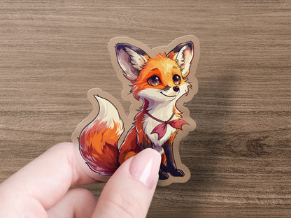 Adorable Fox Cartoon Design Sticker perfect gift product type