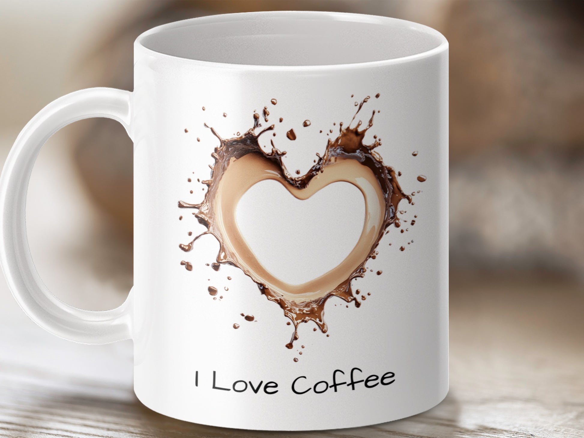 I Love Coffee Heart Shaped Splash Mug product