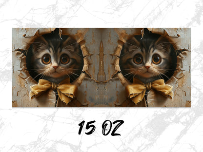 Cute Cat Canvas Print, Kitten Wall Art, Animal Decor, 3D Effect, Feline Poster, Home Decoration, Gift Idea, Pet Lover Artwork, Unique Design