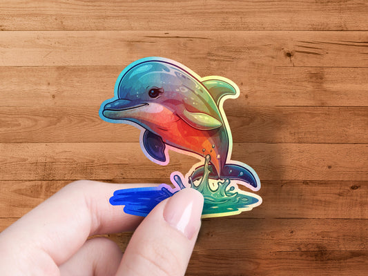 Colorful Handheld Dolphin Shaped Unique Sticker product