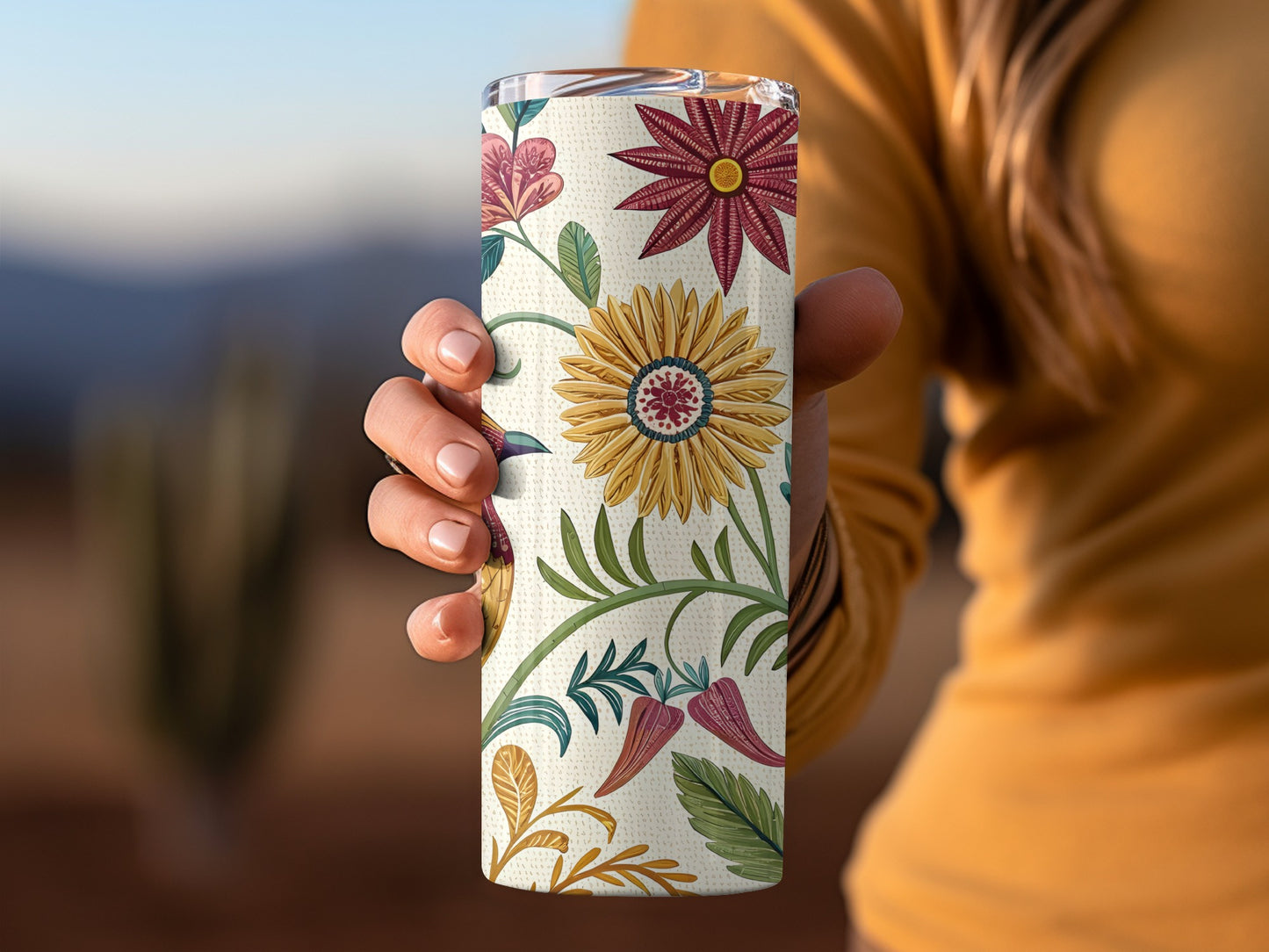Floral Patterned Tumbler with Colorful Blooms product