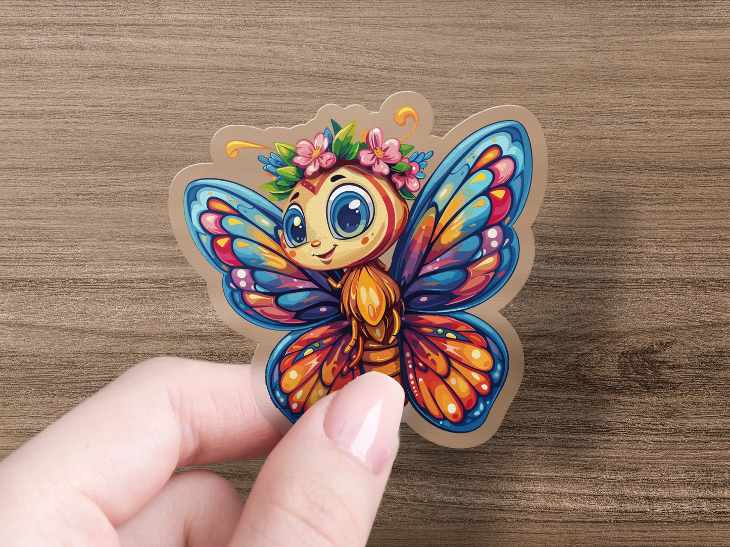 Cute Colorful Butterfly Character Sticker product