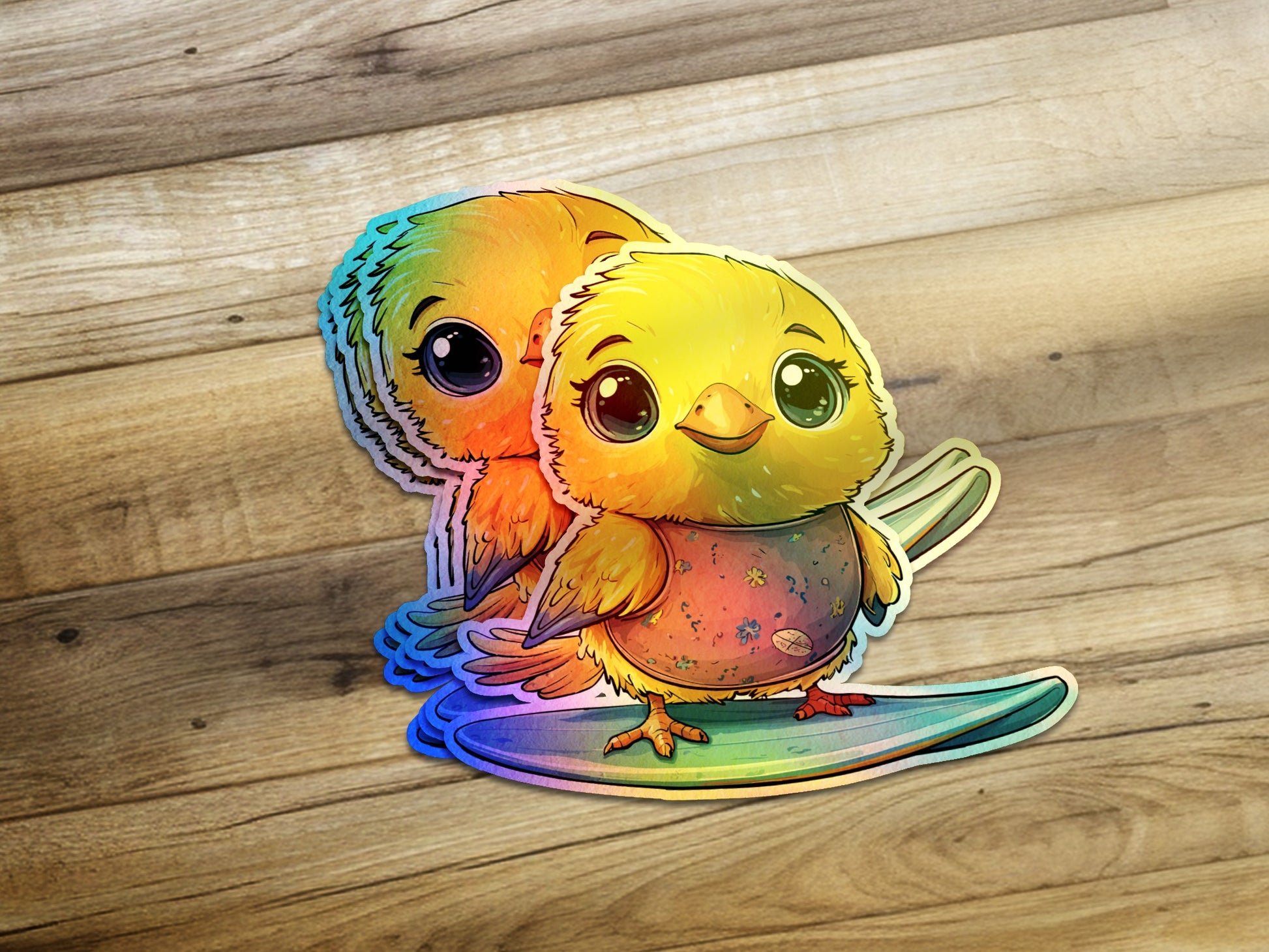 Cute Colorful Chickens Stickers Cartoon Art product