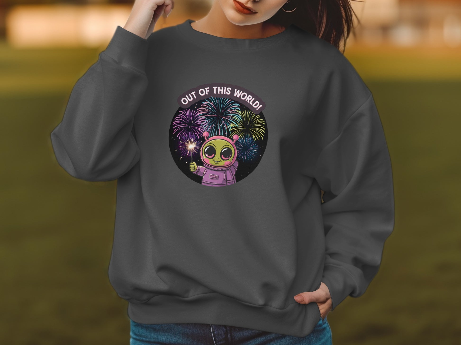 Out of This World Alien Graphic Sweatshirt product