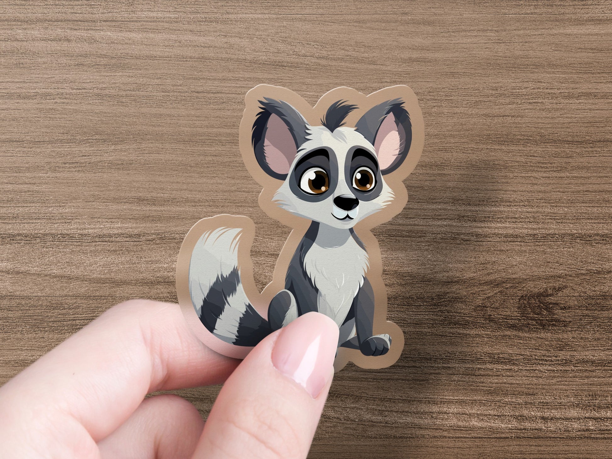 Cute Cartoon Lemur Character Sticker product type