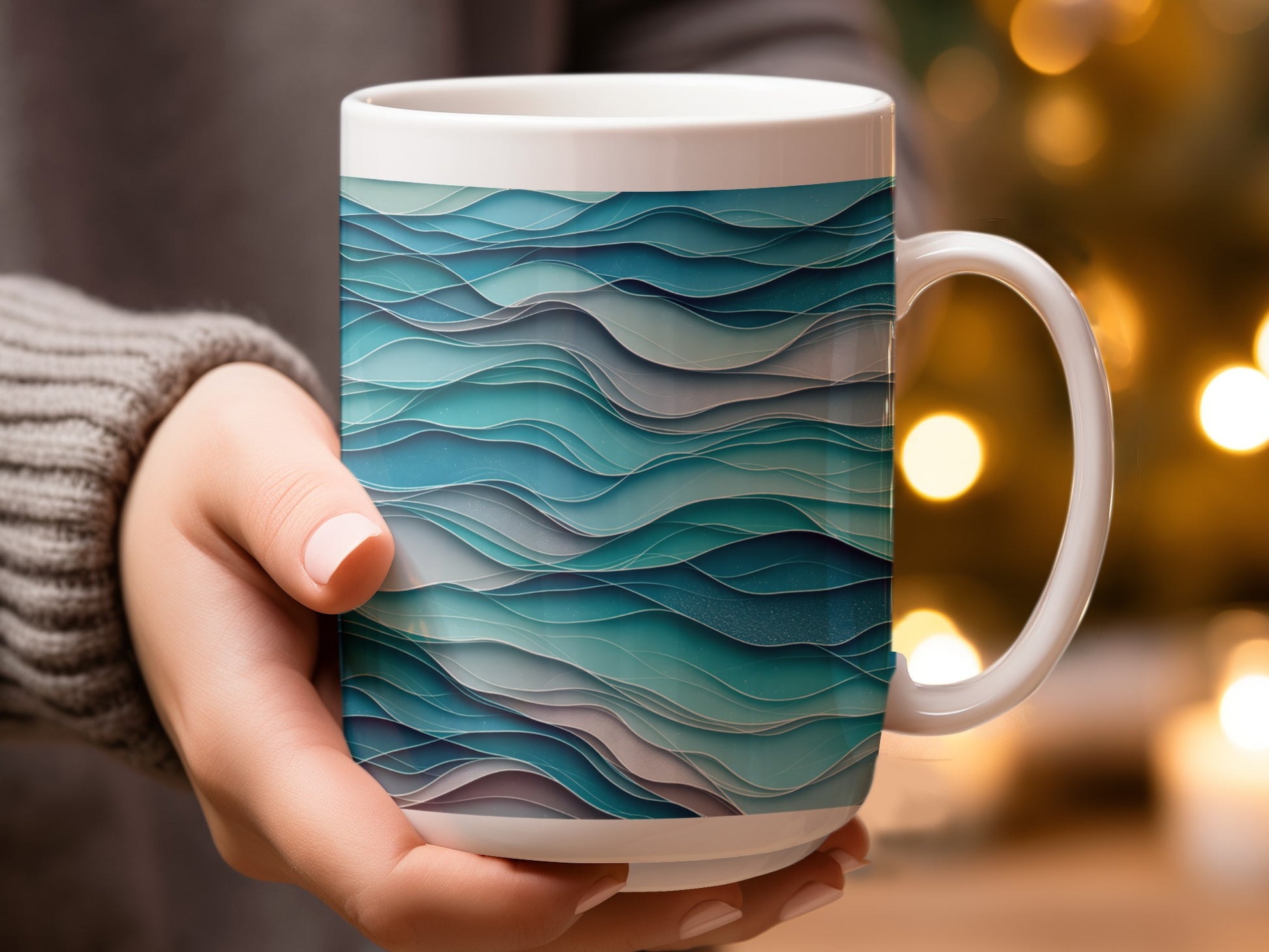 Ocean Wave Inspired Coffee Drinking Mug product type