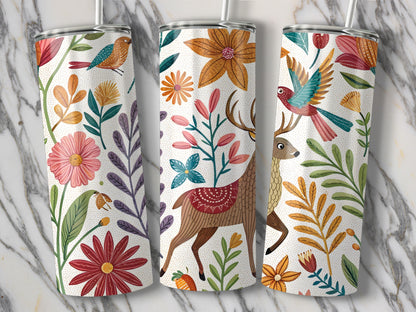 Beautiful Nature Inspired Floral and Animal Tumbler product type