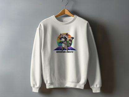 Adventure Awaits Raccoon Graphic Sweatshirt product