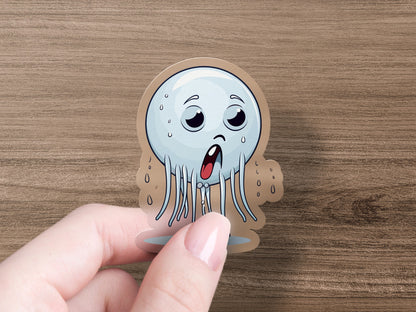 Cute Surprised Jellyfish Character Sticker product