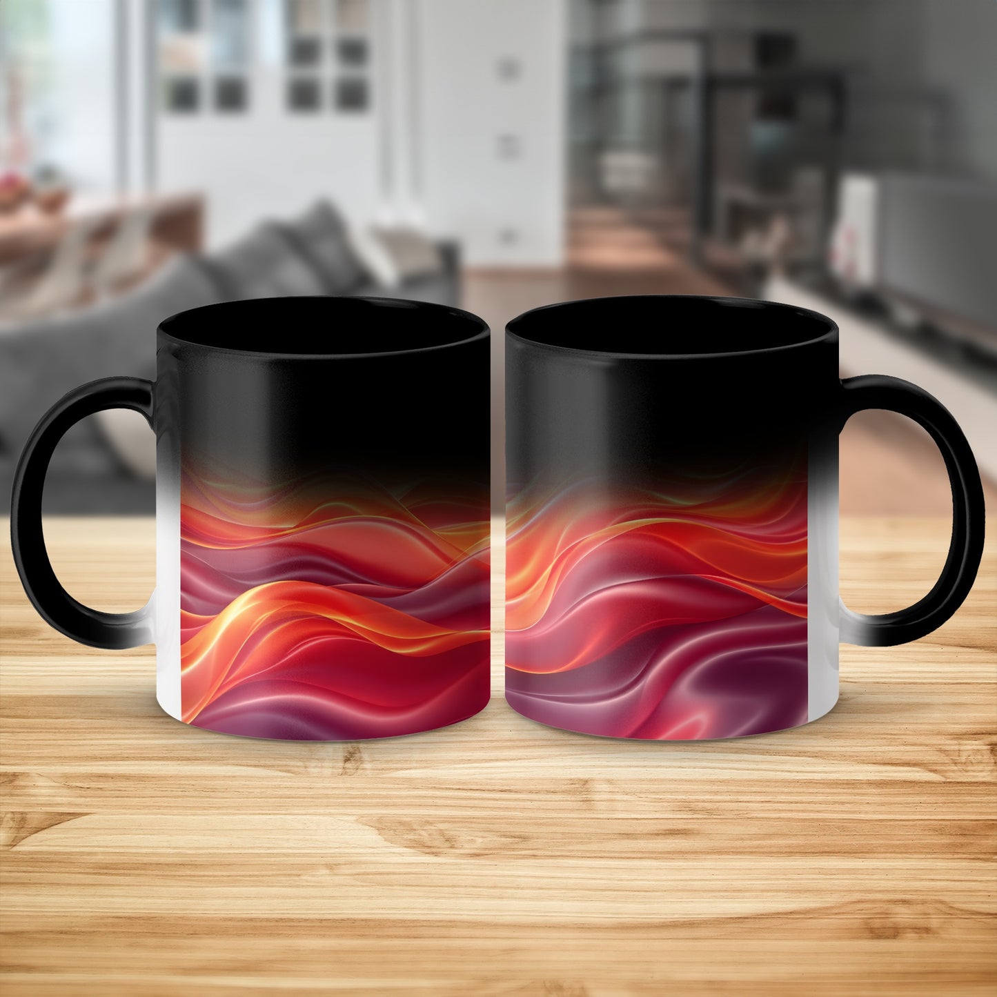 Vibrant Artistic Waves Black Handle Mug product