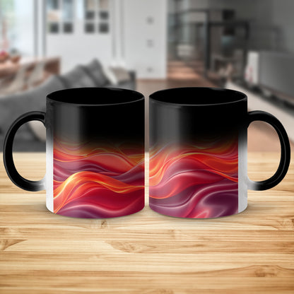 Vibrant Artistic Waves Black Handle Mug product