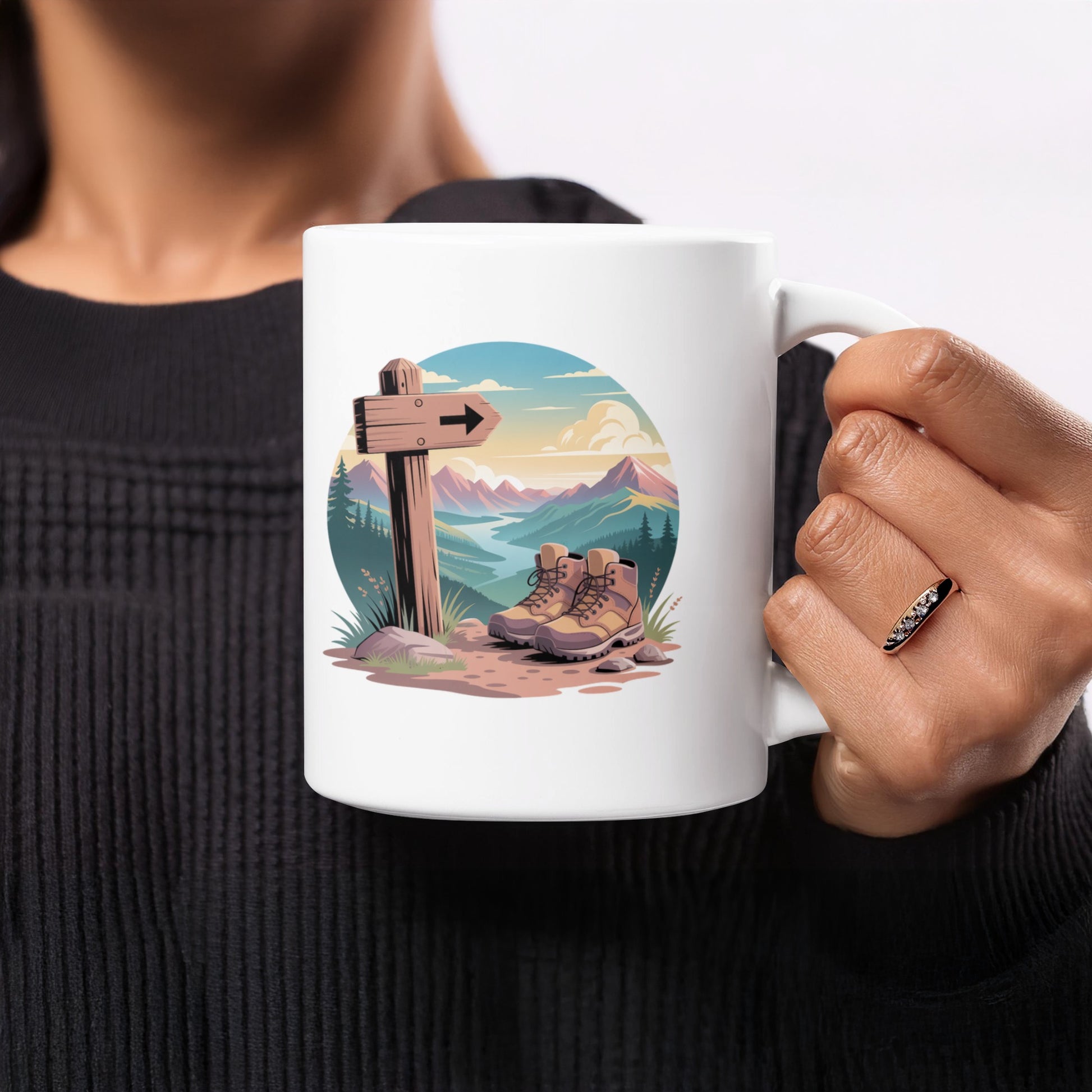 Hiking Boots Path Scenic Nature Design Mug product