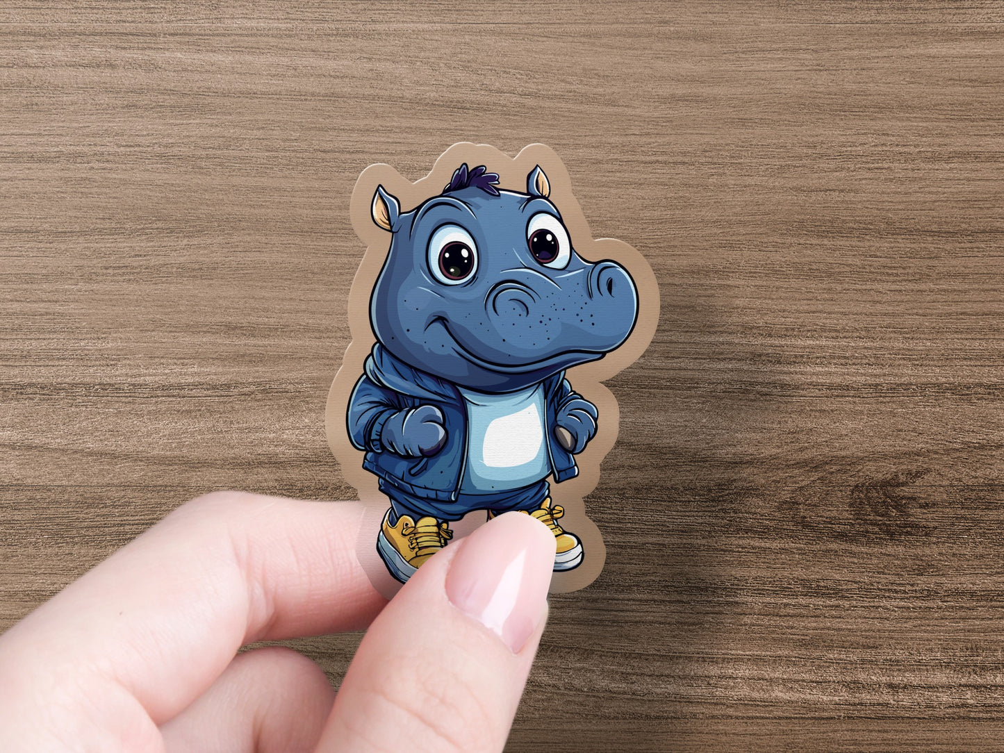 Cute Cartoon Rhino Graphic Sticker product