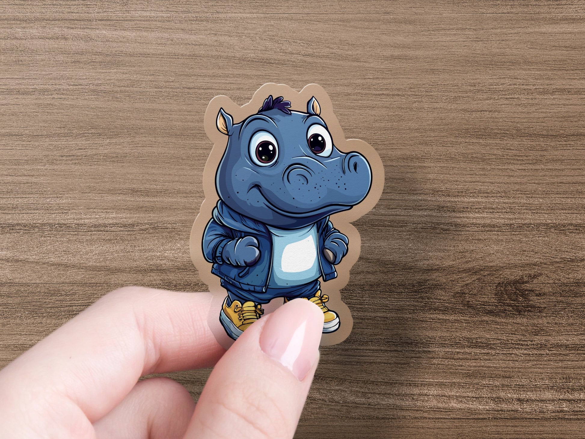 Cute Cartoon Rhino Graphic Sticker product