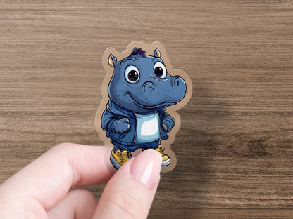 Cute Cartoon Rhino Graphic Sticker product