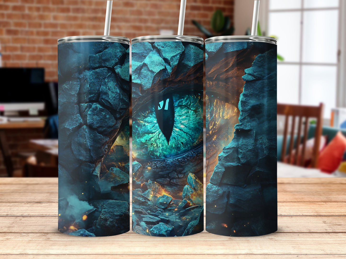 Fiery Dragon Eye Tumbler Unique Drinkware Product