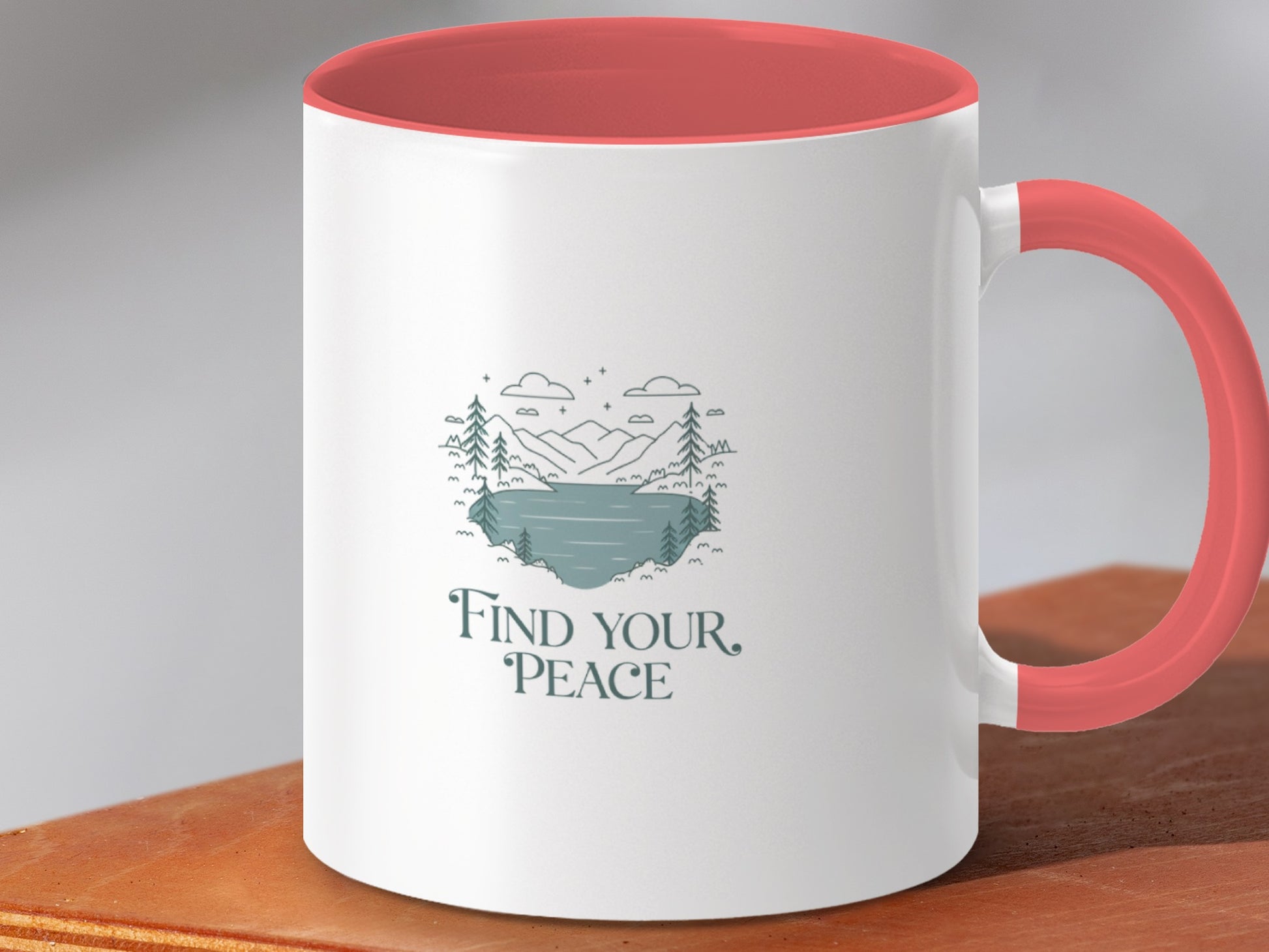 Find Your Peace Scenic Design White Mug product type