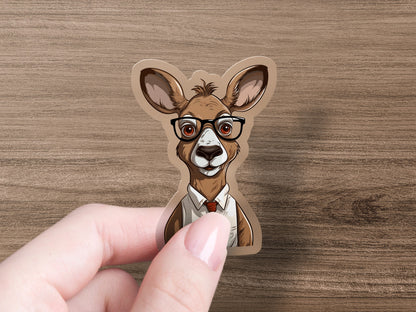 Cute Kangaroo with Glasses Sticker product