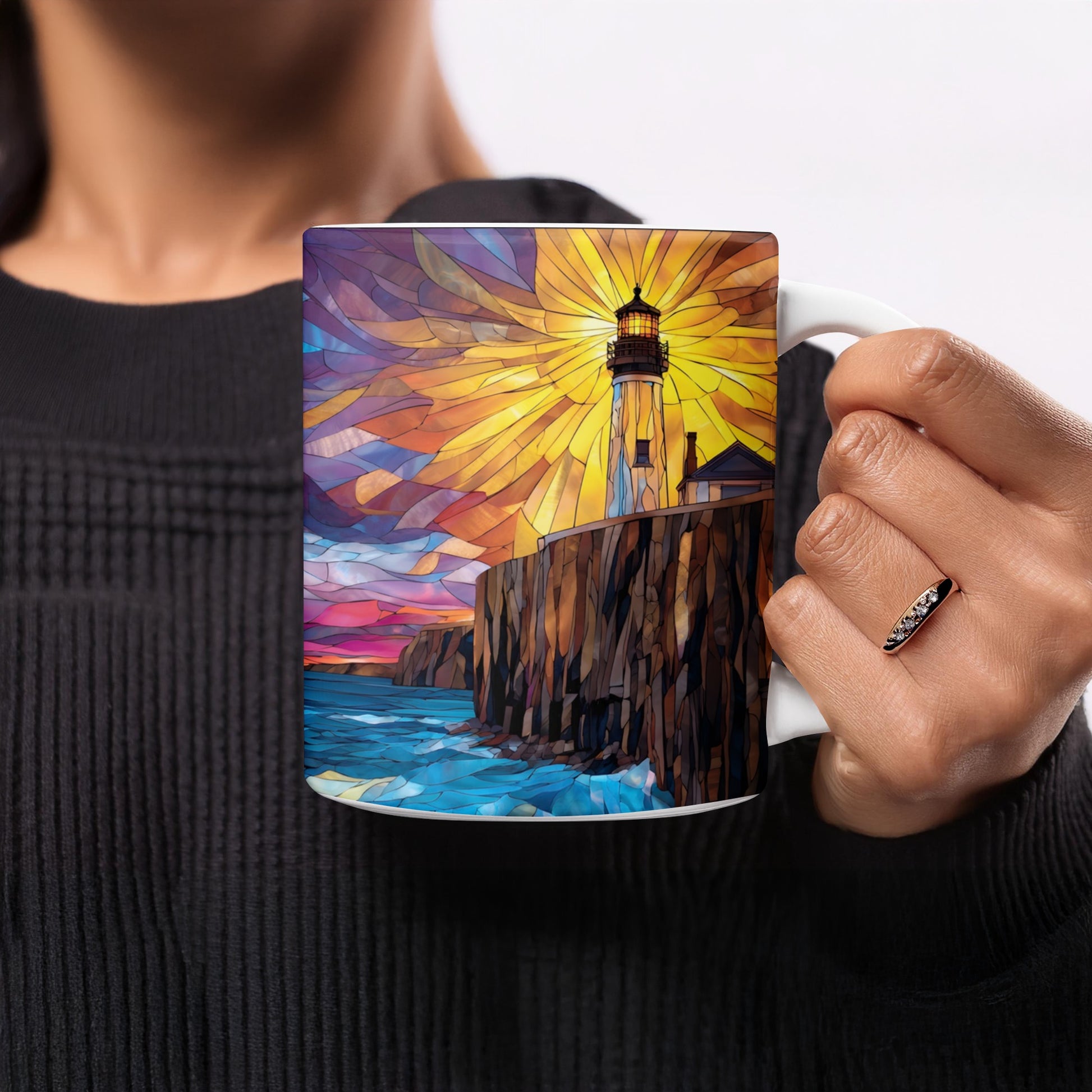 Stunning Sunset Lighthouse Art Design Mug product