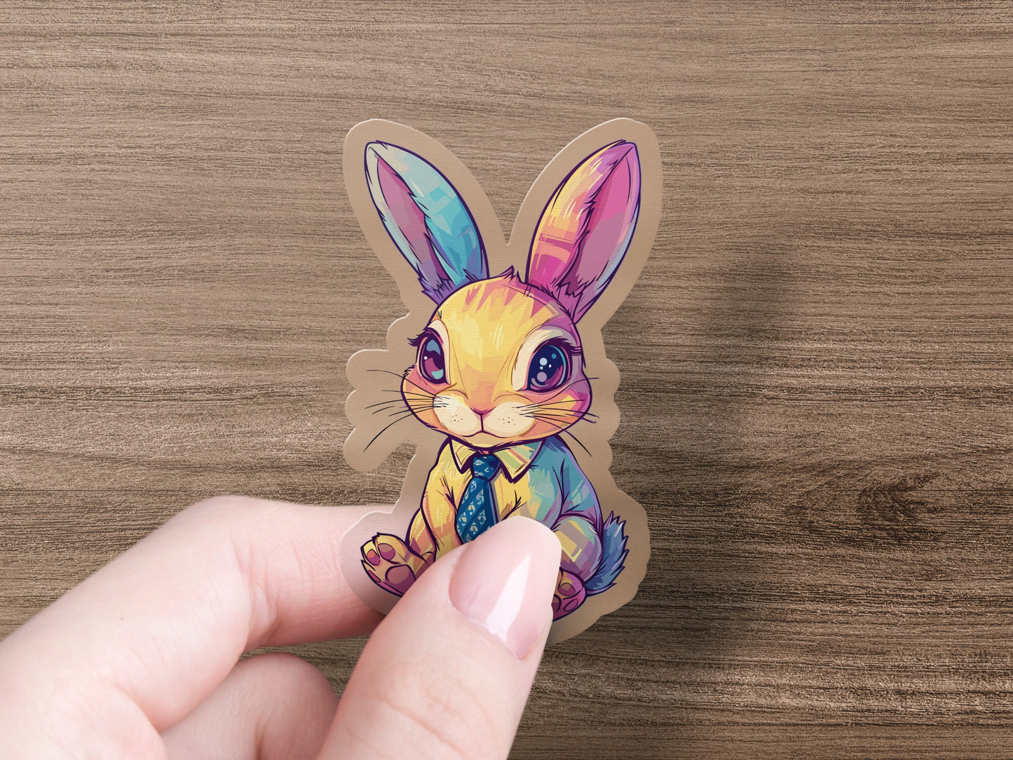 Colorful Cute Rabbit Sticker Adorable Art Product sticker
