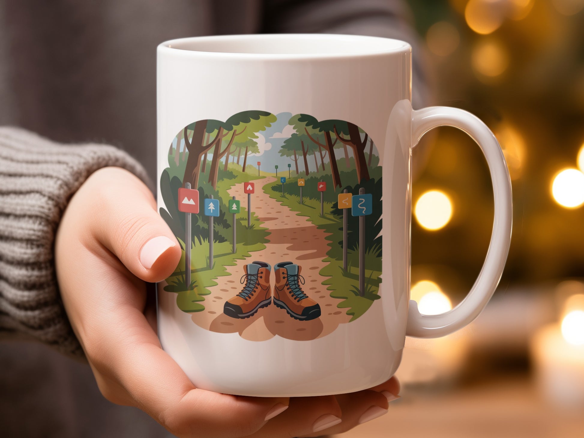 Hiking Trail Design Ceramic Mug Coffee Drinking Product