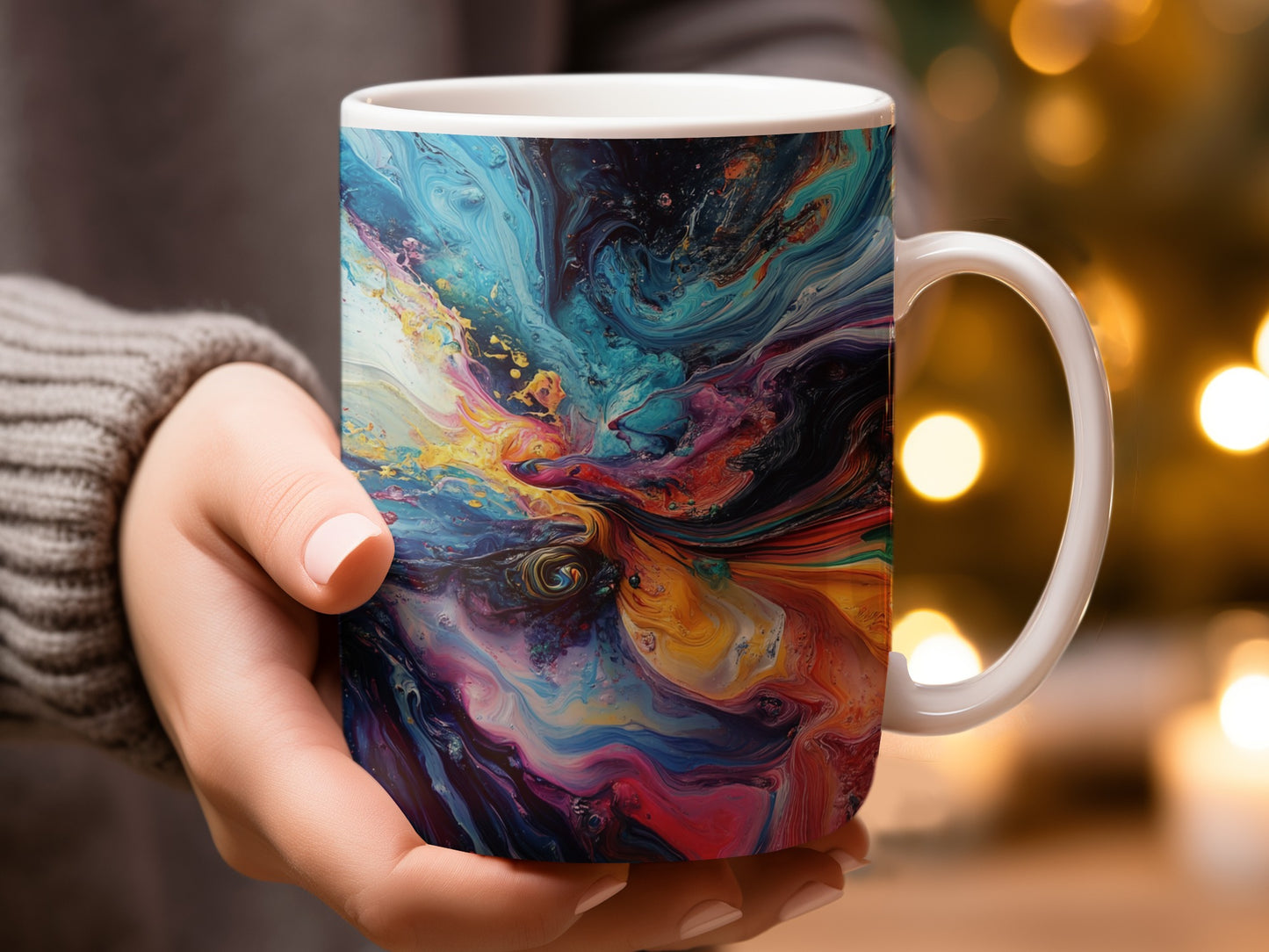Colorful Abstract Swirl Design Mug product