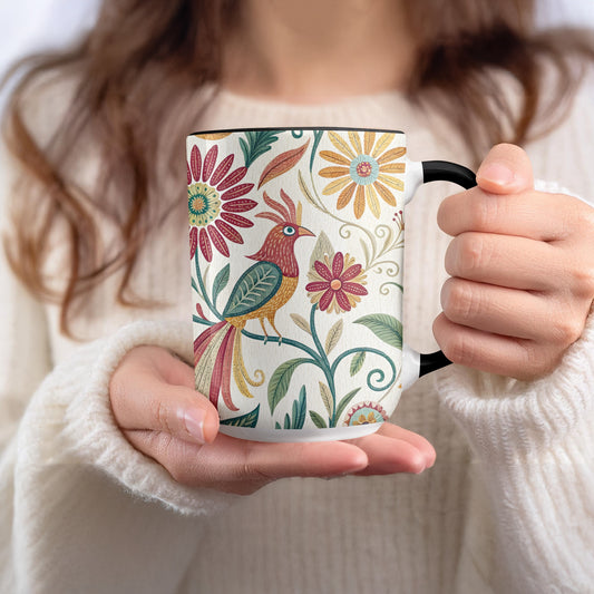 Colorful Floral Bird Design Mug product type