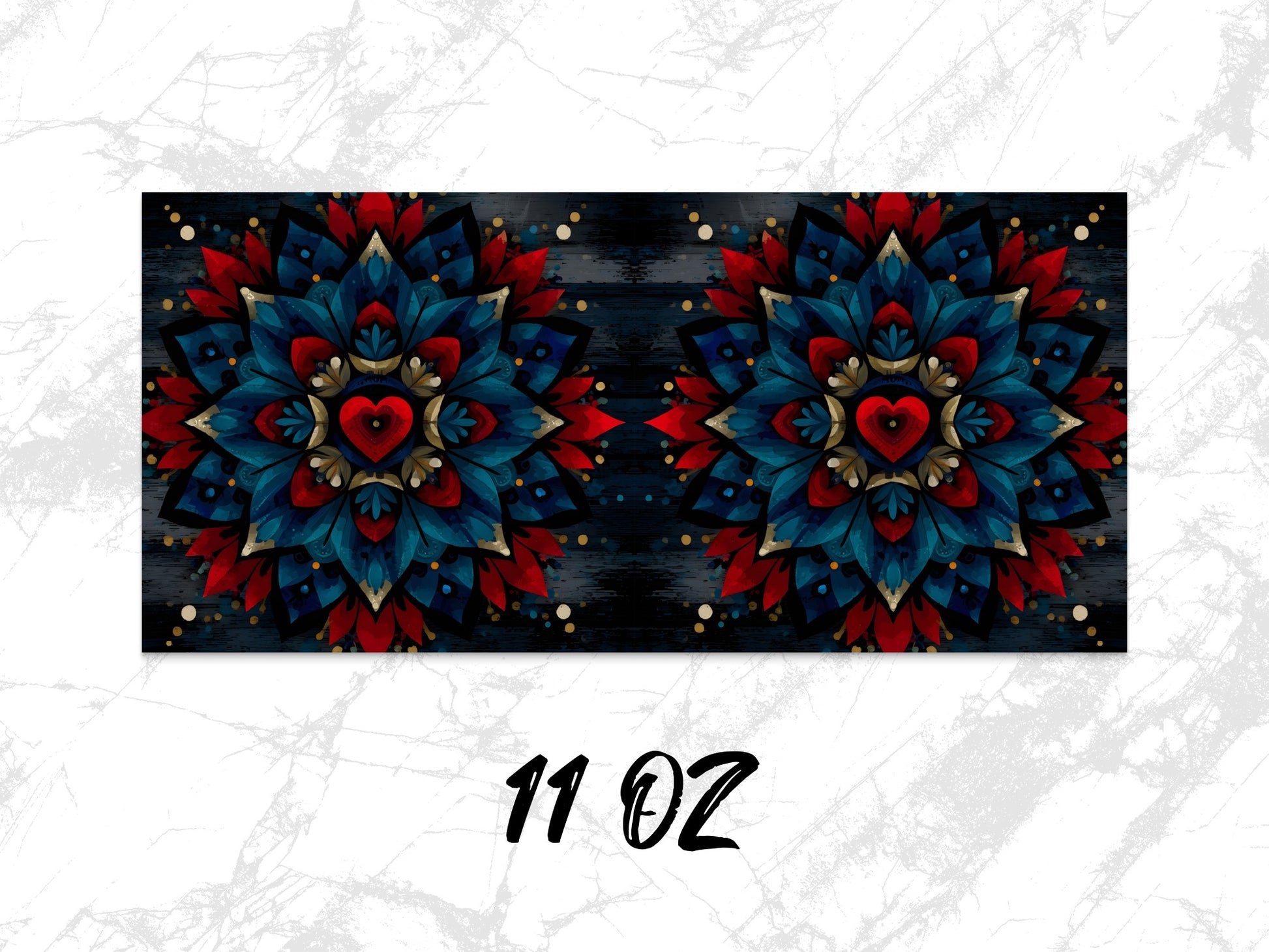 Colorful Mandala Wall Art, Blue Red Abstract Wooden Decor, Boho Chic Home Interior, 11 Oz Size Unique