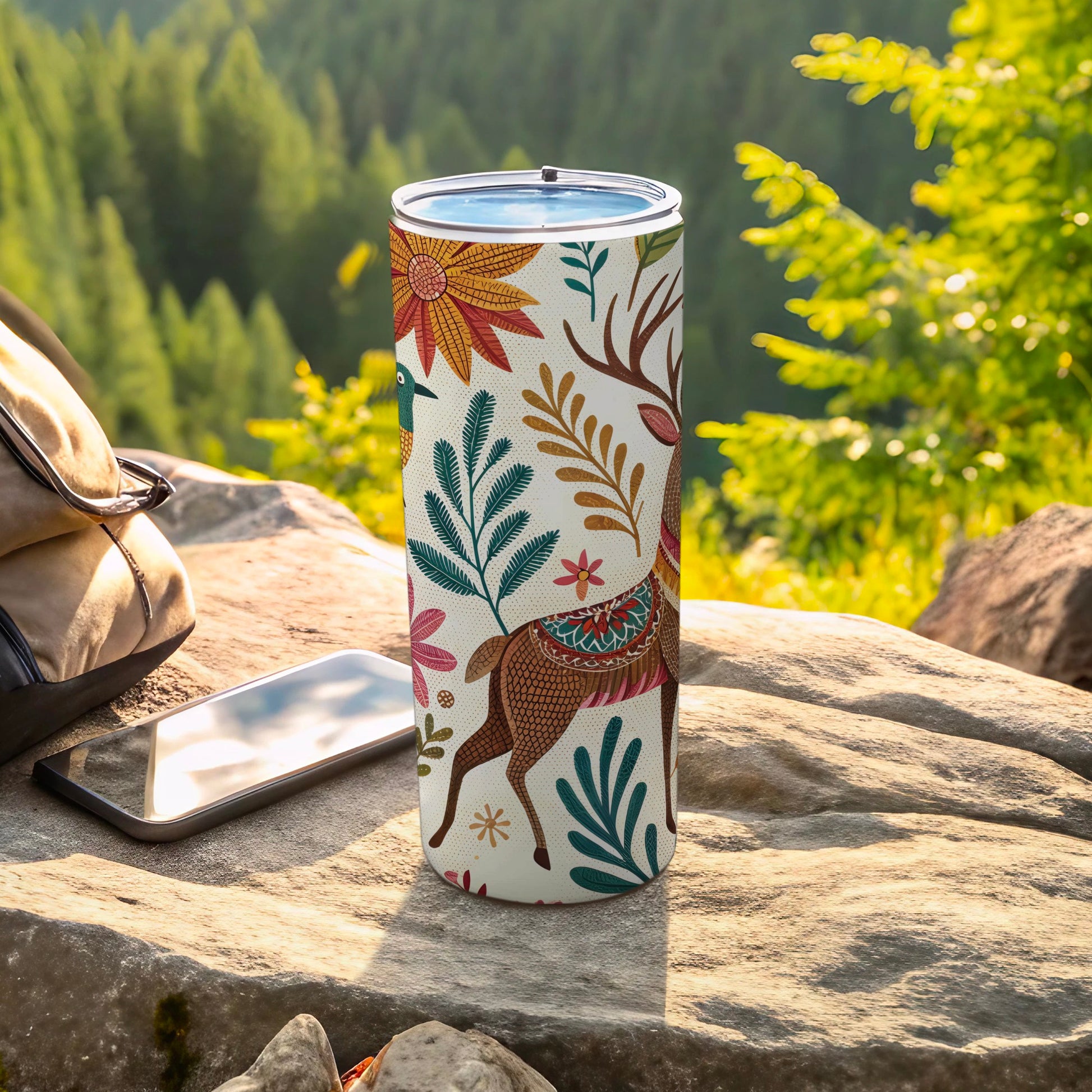 Nature Inspired Floral Animal Print Tumbler product