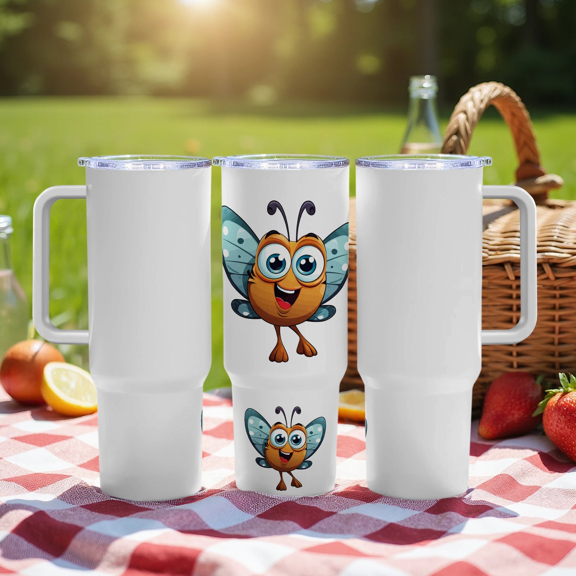 Cute Cartoon Bee Tumblers, Insulated Stainless Steel Mugs, Summer Picnic Drinkware, Kids Friendly, Outdoor Refreshment Cups