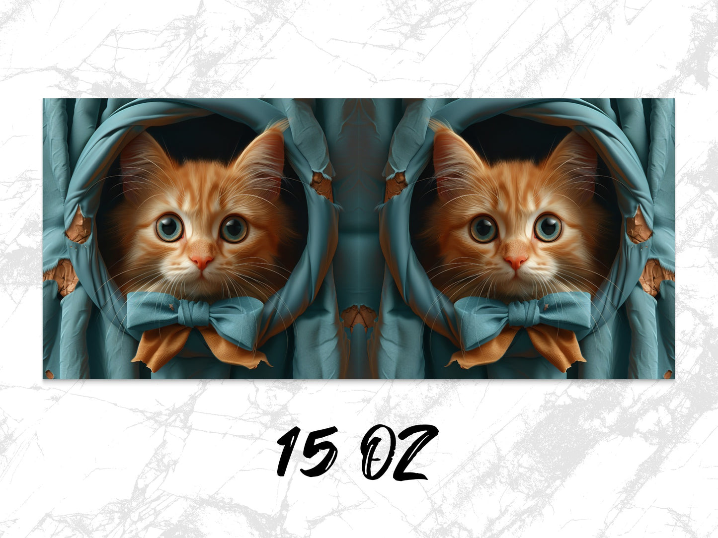 Cute Orange Cat Canvas Print, Twin Kittens in Blue Tents Wall Art, Pet Lover Gift, Home Decor 15 Oz