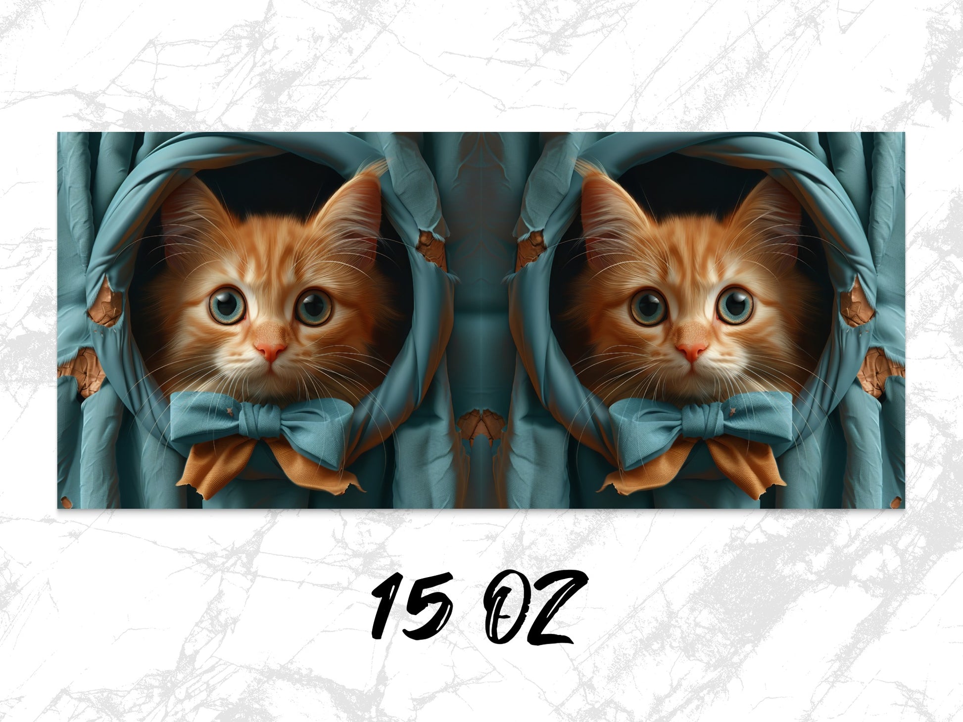 Cute Orange Cat Canvas Print, Twin Kittens in Blue Tents Wall Art, Pet Lover Gift, Home Decor 15 Oz
