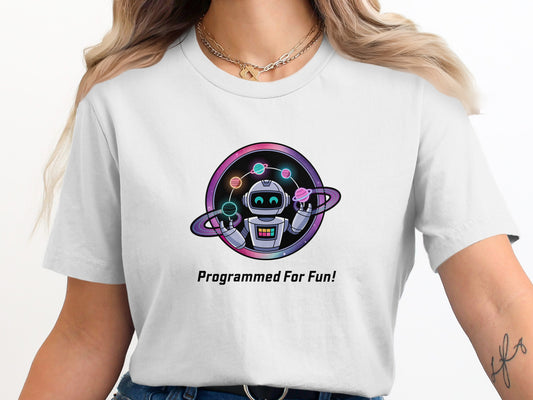 Programmed For Fun Robot Themed Graphic T-shirt product