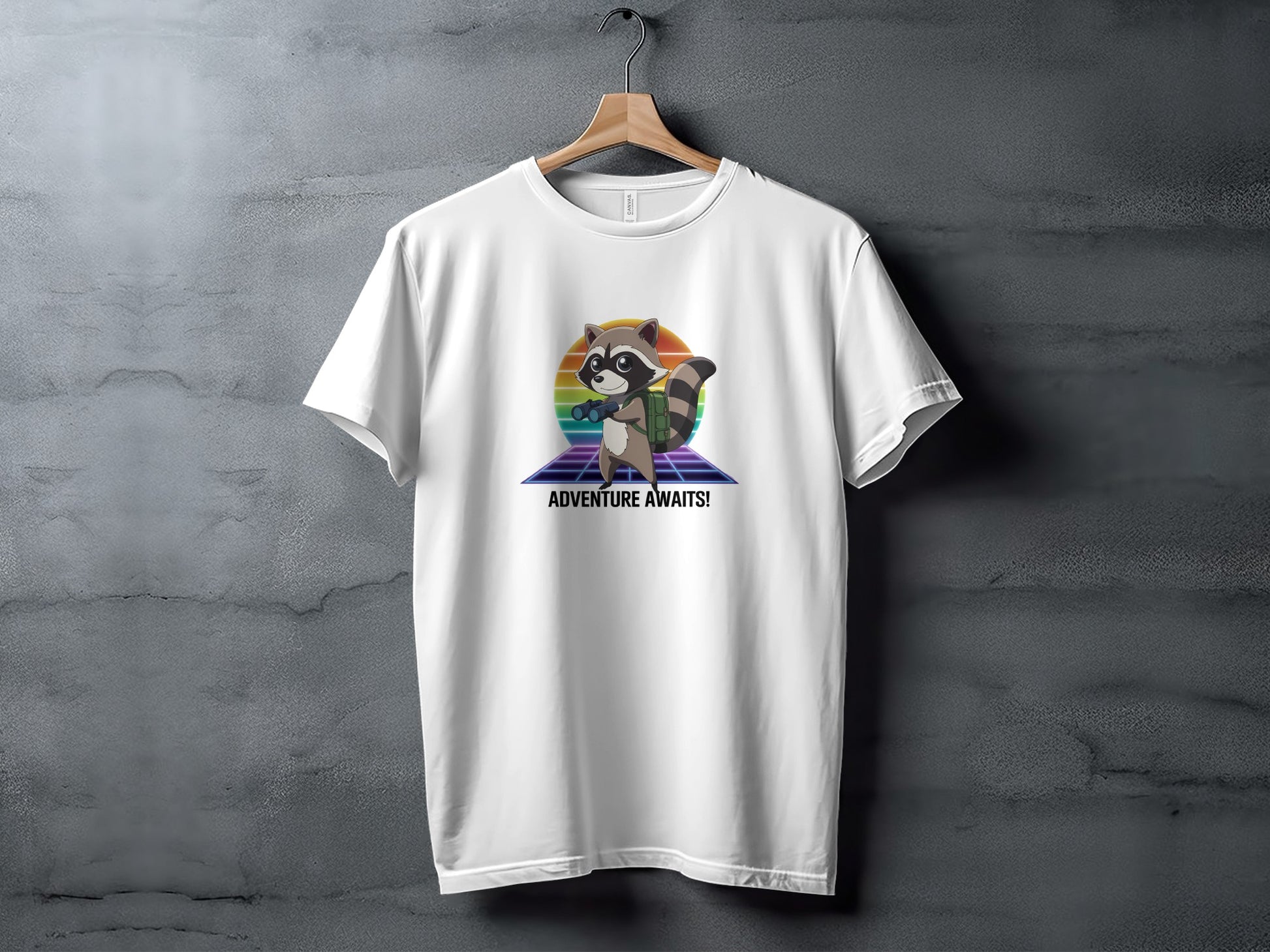Adventure Awaits Raccoon Graphic T-Shirt product