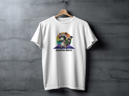 Adventure Awaits Raccoon Graphic T-Shirt product